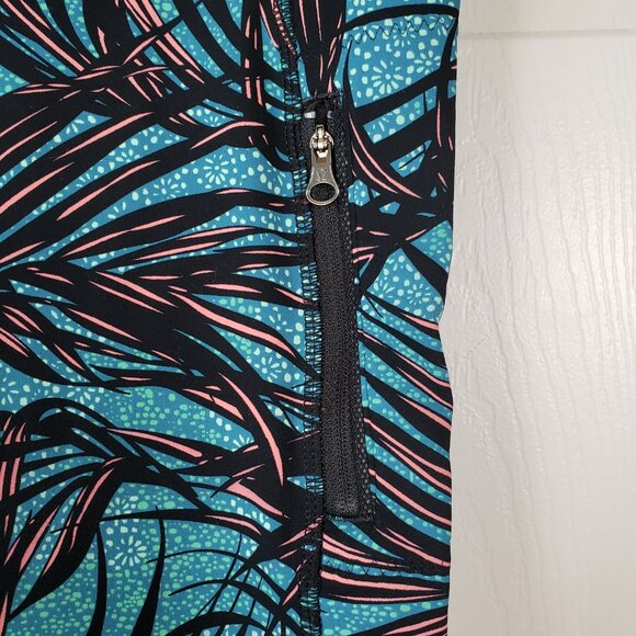 Lululemon High Times Leggings in Palm Lace Tofino Teal Multi Size 8 Athletic - Picture 4 of 11